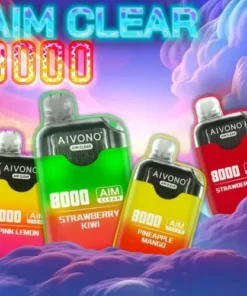 AIVONO AIM CLEAR 8000 Züge: Wiederaufladbare Einweg-E-Zigarette mit 0%, 2% und 5% Nikotin – Einfach zu bedienen, Großhandel verfügbar