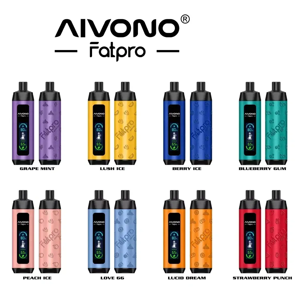 AIVONO Fatpro 22000 Züge Hookah Digitalanzeige DTL 0% 2% 3% 5% Nikotin Einweg-Vape Großhandel wiederaufladbar