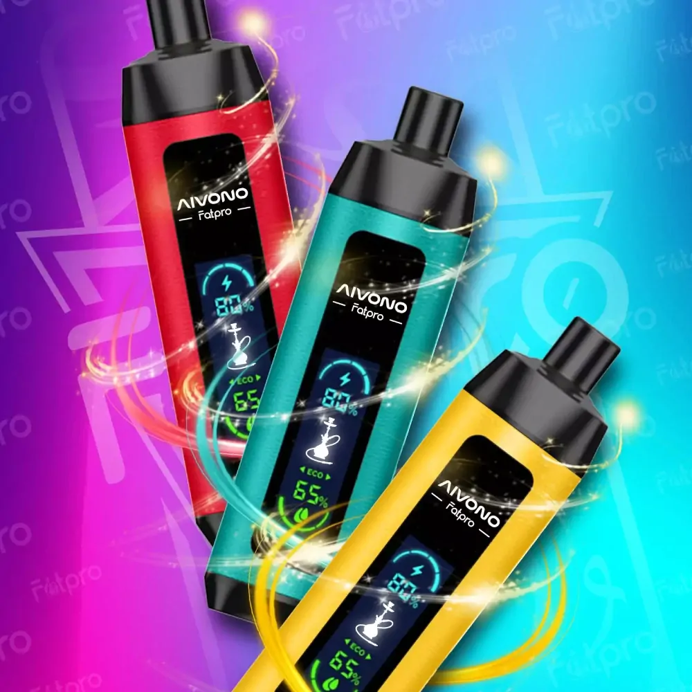 AIVONO Fatpro 22000 Züge Hookah Digitalanzeige DTL 0% 2% 3% 5% Nikotin Einweg-Vape Großhandel wiederaufladbar