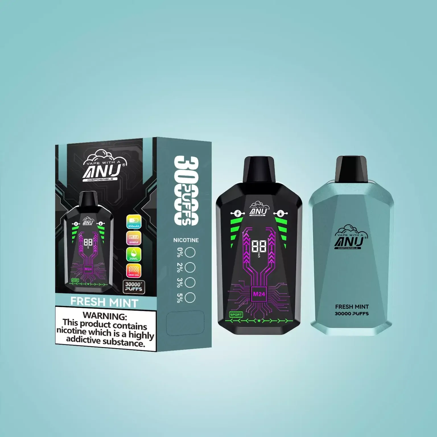 ANU Star 30000 Züge Großer Bildschirm 0% 2% 5% Niedriger Nikotin In Großhandel Kaufen Leichtes Design Aufladbarer Einweg-Vape Stift – Bild 4