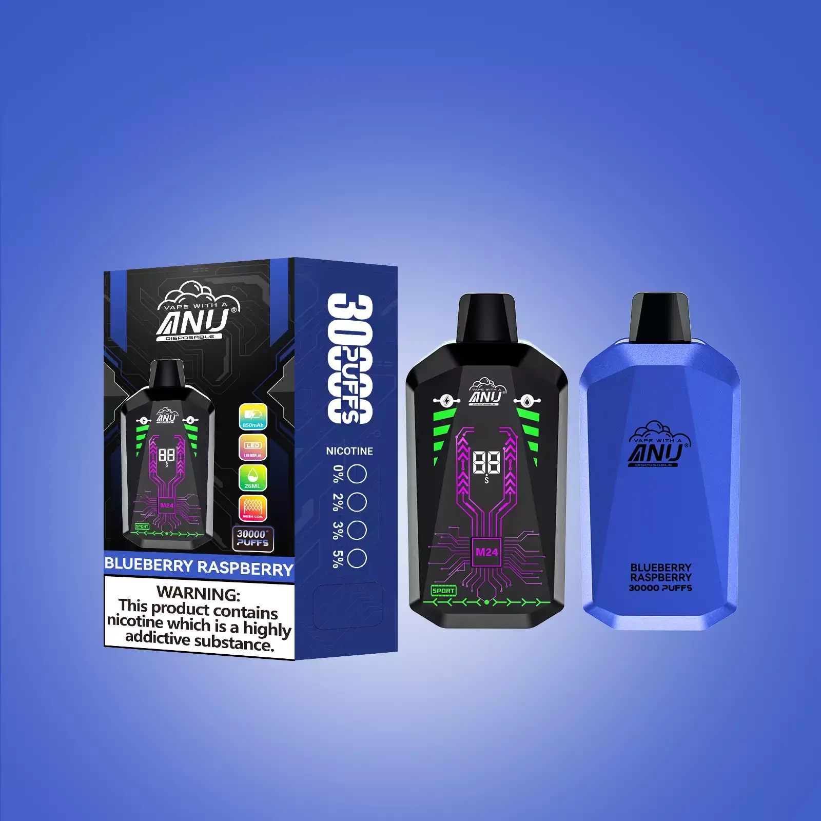 ANU Star 30000 Züge Großer Bildschirm 0% 2% 5% Niedriger Nikotin In Großhandel Kaufen Leichtes Design Aufladbarer Einweg-Vape Stift – Bild 5