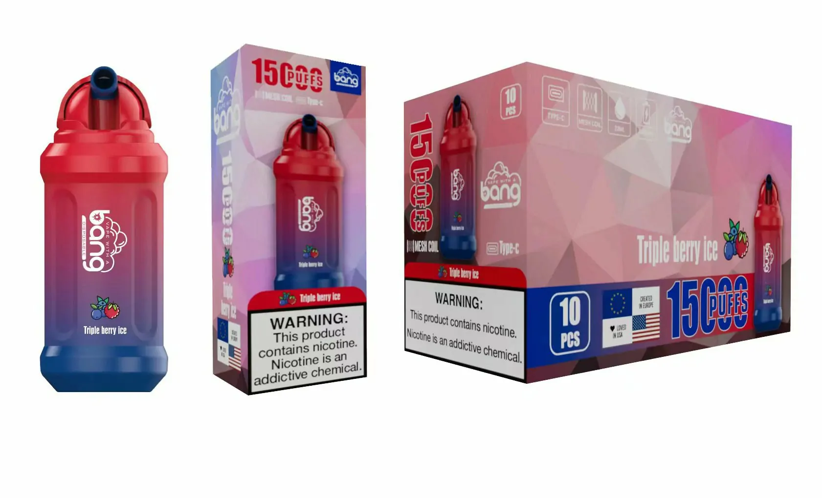 Bang 15000 Züge Verstellbare Luftzufuhr 0% 2% 3% 5% Niedriger Nikotin Großhandel Aufladbarer Einweg Vape Stift – Bild 3