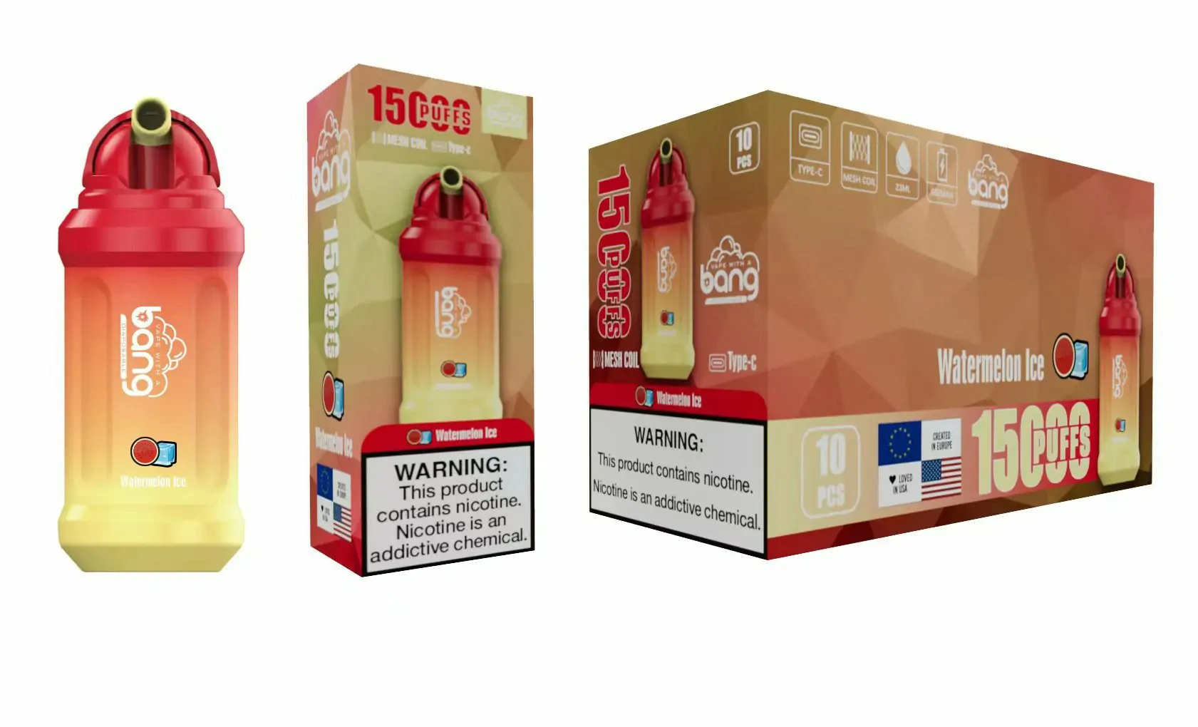 Bang 15000 Züge Verstellbare Luftzufuhr 0% 2% 3% 5% Niedriger Nikotin Großhandel Aufladbarer Einweg Vape Stift – Bild 2