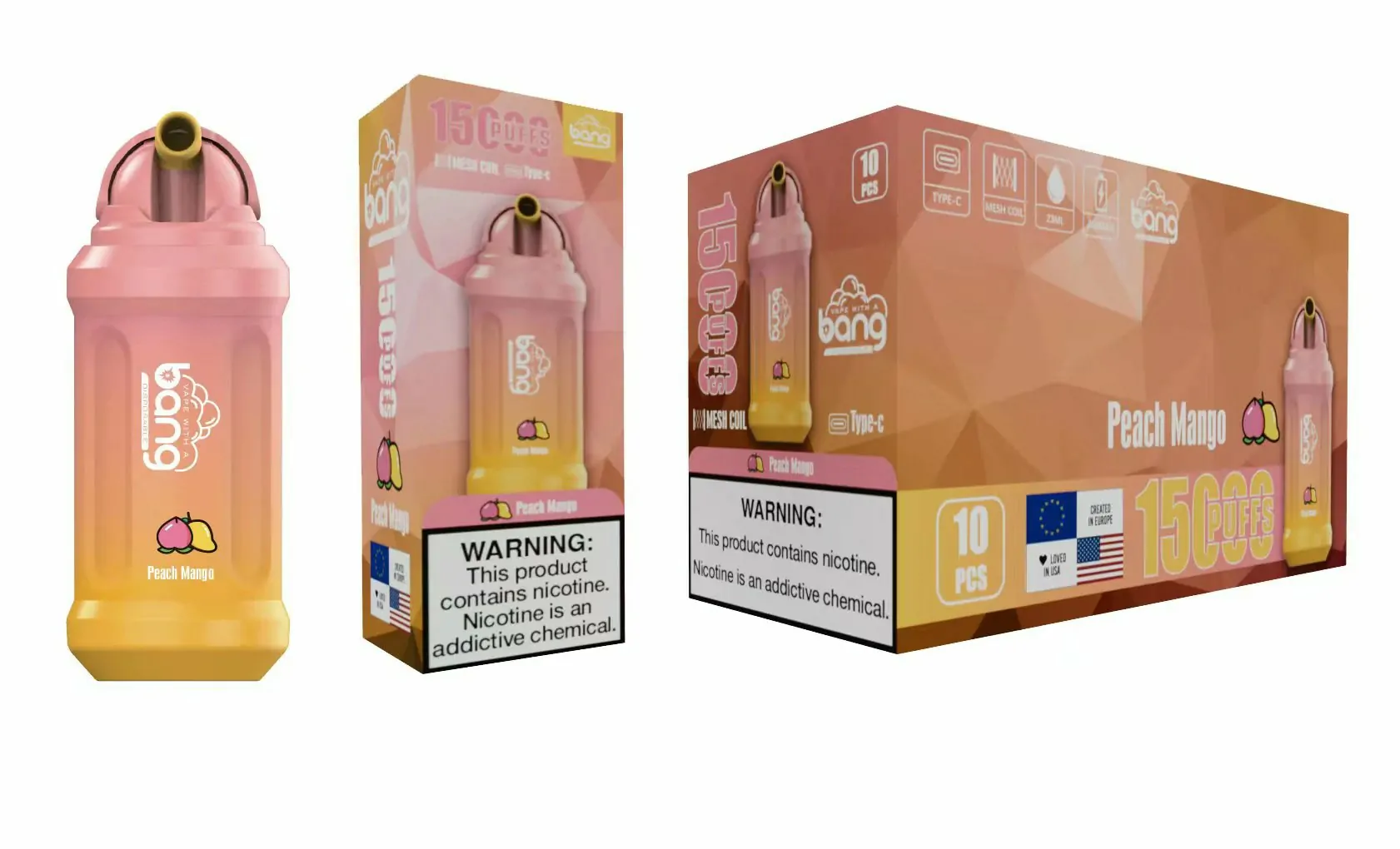 Bang 15000 Züge Verstellbare Luftzufuhr 0% 2% 3% 5% Niedriger Nikotin Großhandel Aufladbarer Einweg Vape Stift – Bild 7