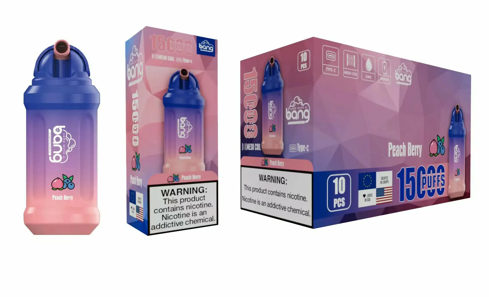 Bang 15000 Züge Verstellbare Luftzufuhr 0% 2% 3% 5% Niedriger Nikotin Großhandel Aufladbarer Einweg Vape Stift – Bild 6