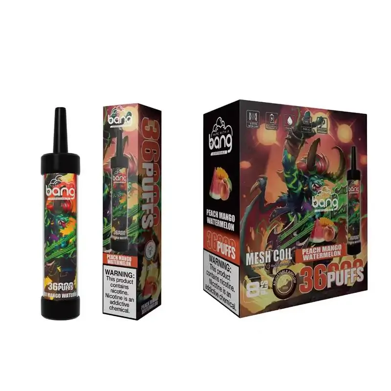 Bang 36000 Züge LED-Licht 0% 2% 3% 5% Niedriger Nikotingehalt Großhandel Wiederaufladbare Ergonomische Einweg-E-Zigarette – Bild 9