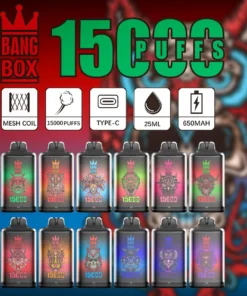 Bang Box S1 15000 Züge 0% 2% 3% 5% Niedriger Nikotingehalt Großhandel Leicht und Tragbar Wiederaufladbare Einweg-E-Zigaretten Pen