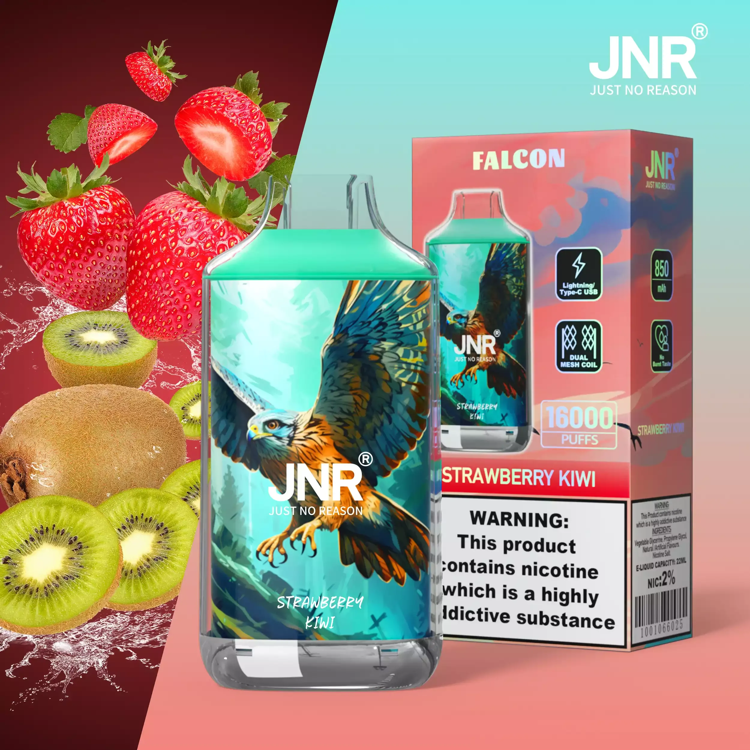 JNR Falcon 16000 Züge Dual Mesh Crystal Craft 2% Niedriges Nikotin Großhandel 20 Geschmacksrichtungen Wiederaufladbare Einweg-Vape Pen – Bild 30