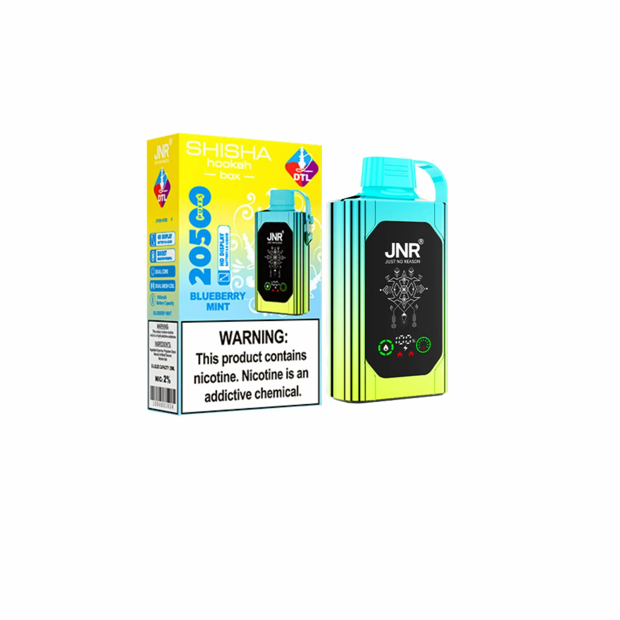 JNR Shisha Hookah Box 20500 Züge Dual Mesh HD-Display DTL 0% 2% 5% Nikotin Bulk-Kauf Großhandel Aufladbare Wegwerf-E-Zigaretten Stifte – Bild 3