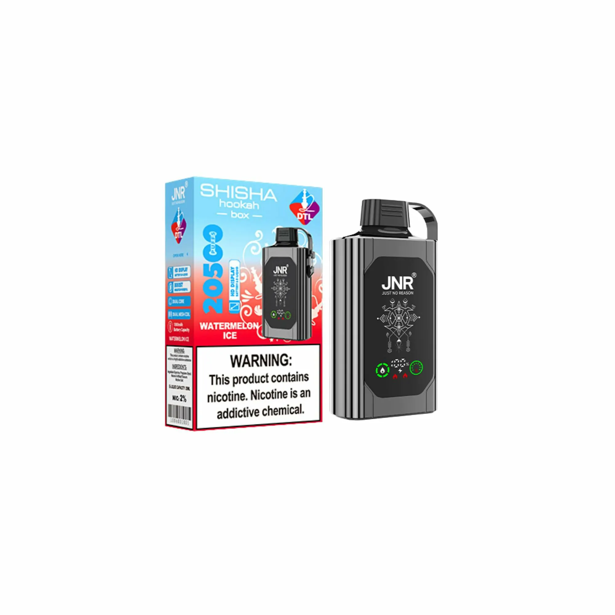 JNR Shisha Hookah Box 20500 Züge Dual Mesh HD-Display DTL 0% 2% 5% Nikotin Bulk-Kauf Großhandel Aufladbare Wegwerf-E-Zigaretten Stifte – Bild 5