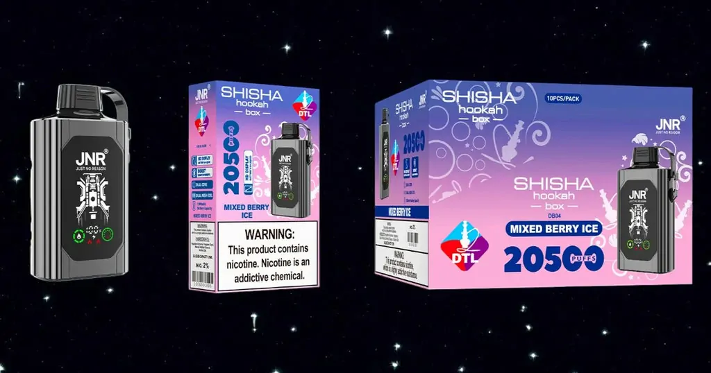 JNR Shisha Hookah Box 20500 Züge Dual Mesh HD-Display DTL 0% 2% 5% Nikotin Bulk-Kauf Großhandel Aufladbare Wegwerf-E-Zigaretten Stifte