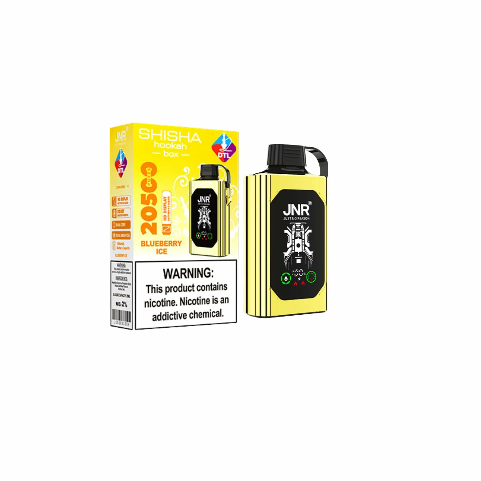 JNR Shisha Hookah Box 20500 Züge Dual Mesh HD-Display DTL 0% 2% 5% Nikotin Bulk-Kauf Großhandel Aufladbare Wegwerf-E-Zigaretten Stifte – Bild 2