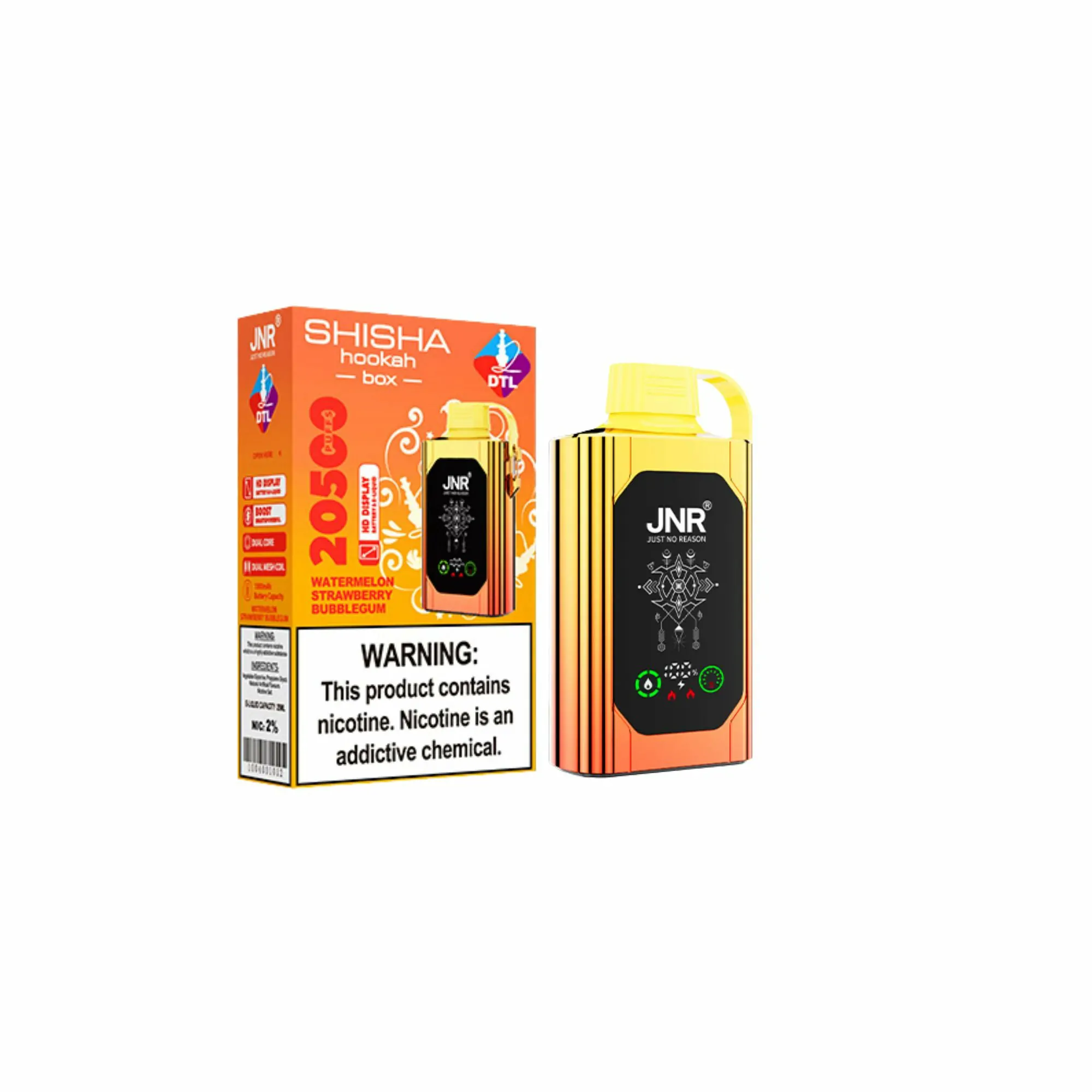 JNR Shisha Hookah Box 20500 Züge Dual Mesh HD-Display DTL 0% 2% 5% Nikotin Bulk-Kauf Großhandel Aufladbare Wegwerf-E-Zigaretten Stifte – Bild 9