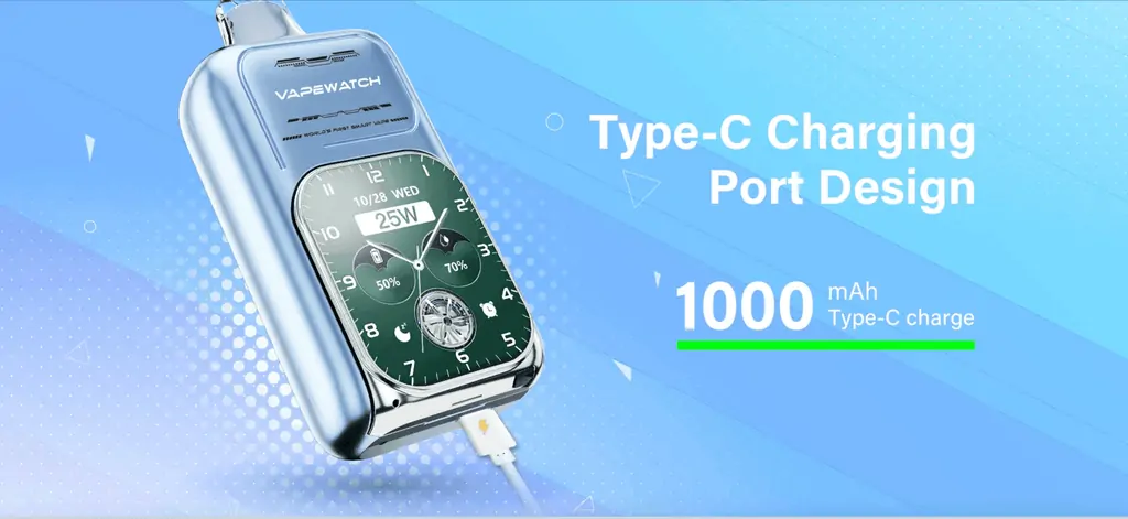 JNR Vape Watch 30.000 Züge Dual Mesh Smart Gerät 2% Niedriger Nikotin Großhandel 10 Geschmacksrichtungen Aufladbarer Einweg-Vape Stift