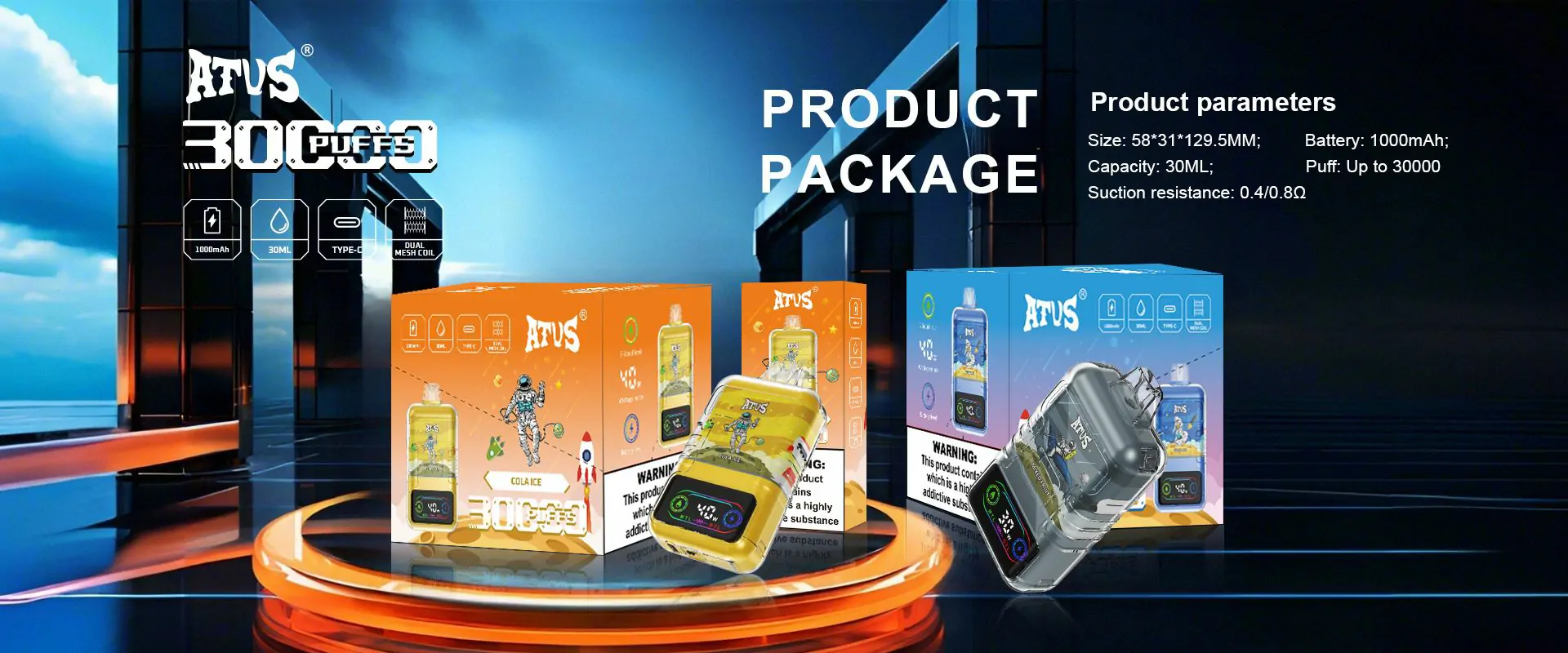 Atvs Warship 18000 Züge Doppel-Mesh 5% Niedriger Nikotin-Gehalt Großhandel Aufladbare Einweg-Dampfer Stifte im Großhandel