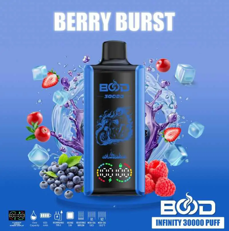 Bood Infinity 30000 Züge Einweg E-Zigarette mit Digitalanzeige – Wiederaufladbar, 0%/2%/5% Nikotin, Großhandel & Bulk, Leicht & Tragbar – Bild 9