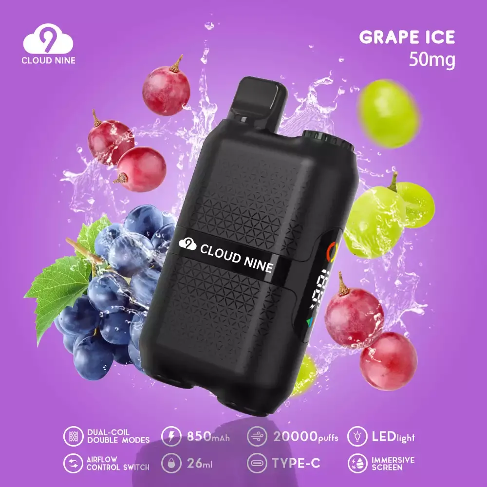 CLOUD NINE D33 20000 Züge Einweg E-Zigarette – Wiederaufladbar, Dual Mesh Coil, großes Display, 5% Nikotin, vielfältige Sorten, Großpackung & Großhandel – Bild 6