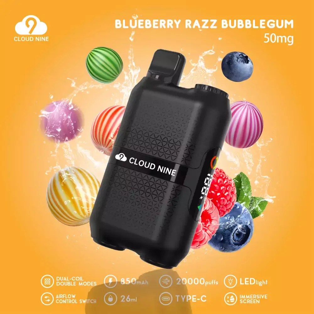 CLOUD NINE D33 20000 Züge Einweg E-Zigarette – Wiederaufladbar, Dual Mesh Coil, großes Display, 5% Nikotin, vielfältige Sorten, Großpackung & Großhandel – Bild 4
