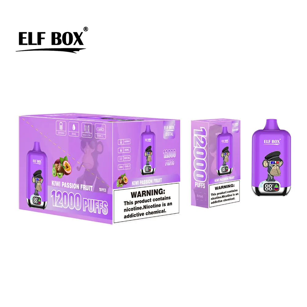 ELF Box Digital 12000 Züge LED-Anzeige 0% 2% 3% 5% Nikotin Ergonomisches Design Einweg-Vape Großhandel – Bild 4