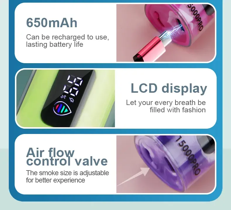 FIHP Shisha Hookah 15000 Pro Züge LED-Display 6mg Niedriger Nikotingehalt Wiederaufladbare Einweg-E-Zigarette Großhandel