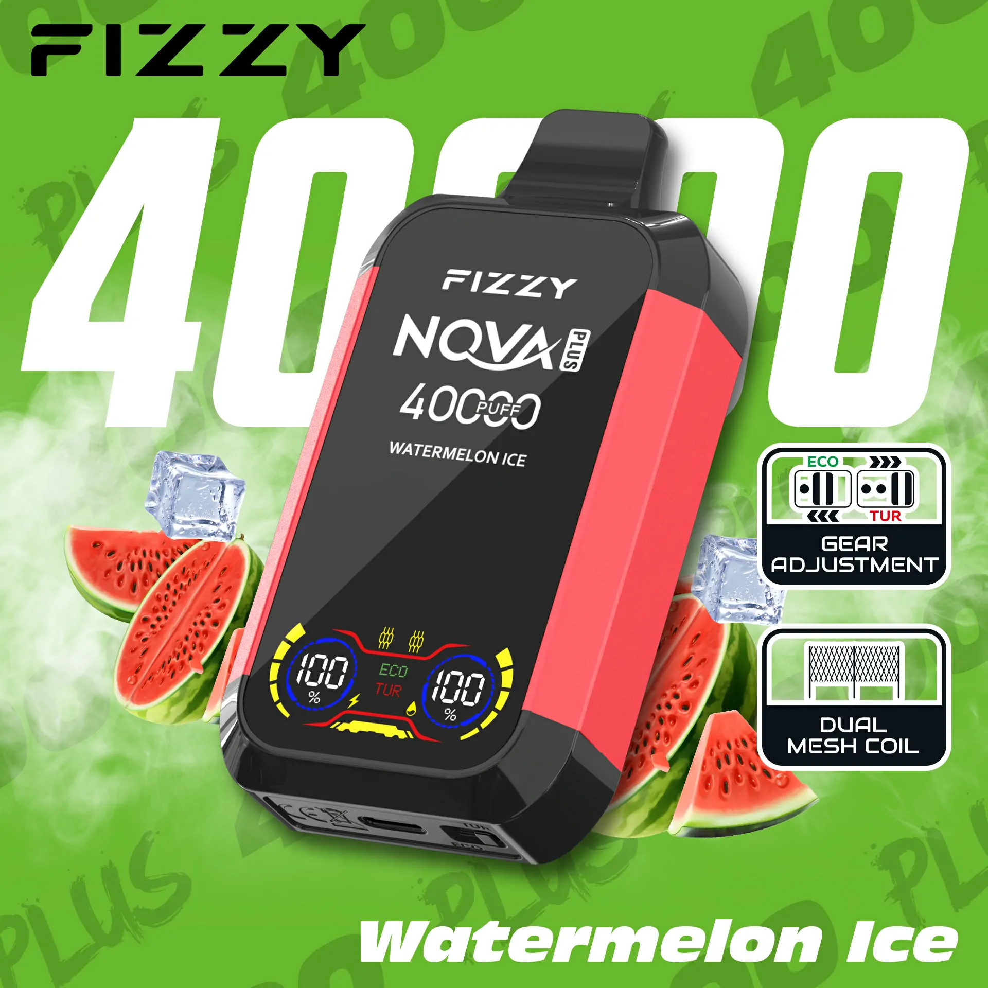 Fizzy Nova Plus 40000 Züge – Wiederaufladbare Einweg E-Zigarette mit Dual Mode, Dual Mesh, LCD-Display, 2%/5% Nikotin, niedriger Nikotingehalt – Großhandel & Bulk-Buy – Bild 8