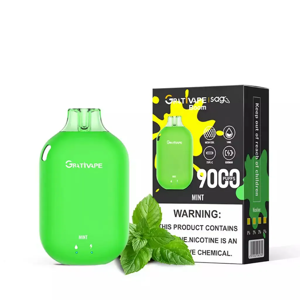 Grativape Boom 9000 Züge LED-Anzeige | 0%, 2%, 3%, 5% Nikotin | Niedriger Nikotingehalt | Großhandel & Bulk-Buy | Wiederaufladbarer Einweg-Vape Pen – Bild 8