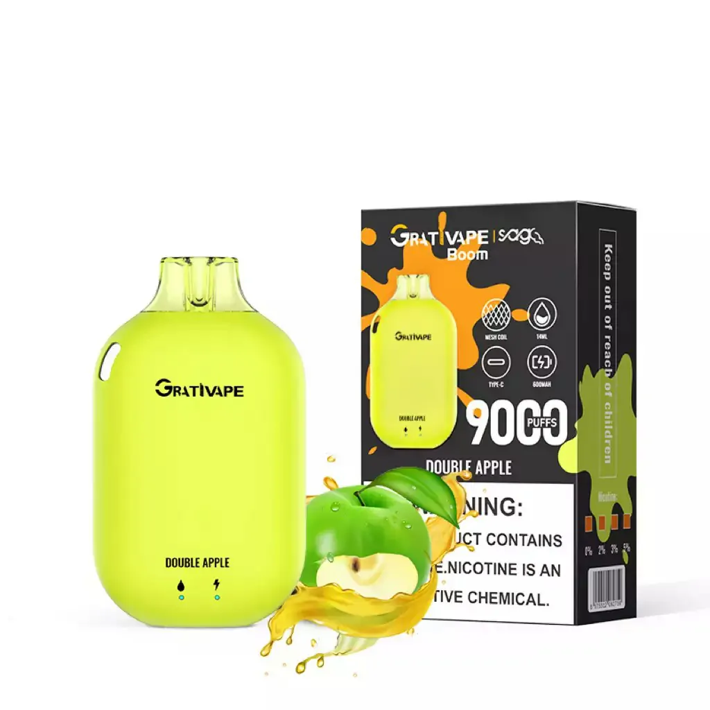 Grativape Boom 9000 Züge LED-Anzeige | 0%, 2%, 3%, 5% Nikotin | Niedriger Nikotingehalt | Großhandel & Bulk-Buy | Wiederaufladbarer Einweg-Vape Pen – Bild 15