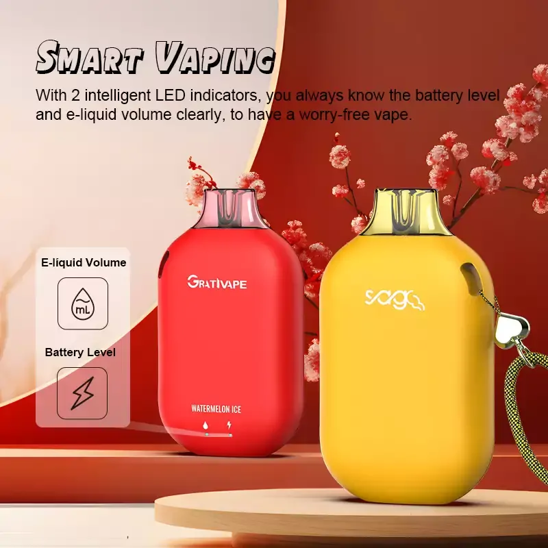 Grativape Boom 9000 Züge LED-Anzeige | 0%, 2%, 3%, 5% Nikotin | Niedriger Nikotingehalt | Großhandel & Bulk-Buy | Wiederaufladbarer Einweg-Vape Pen – Bild 2