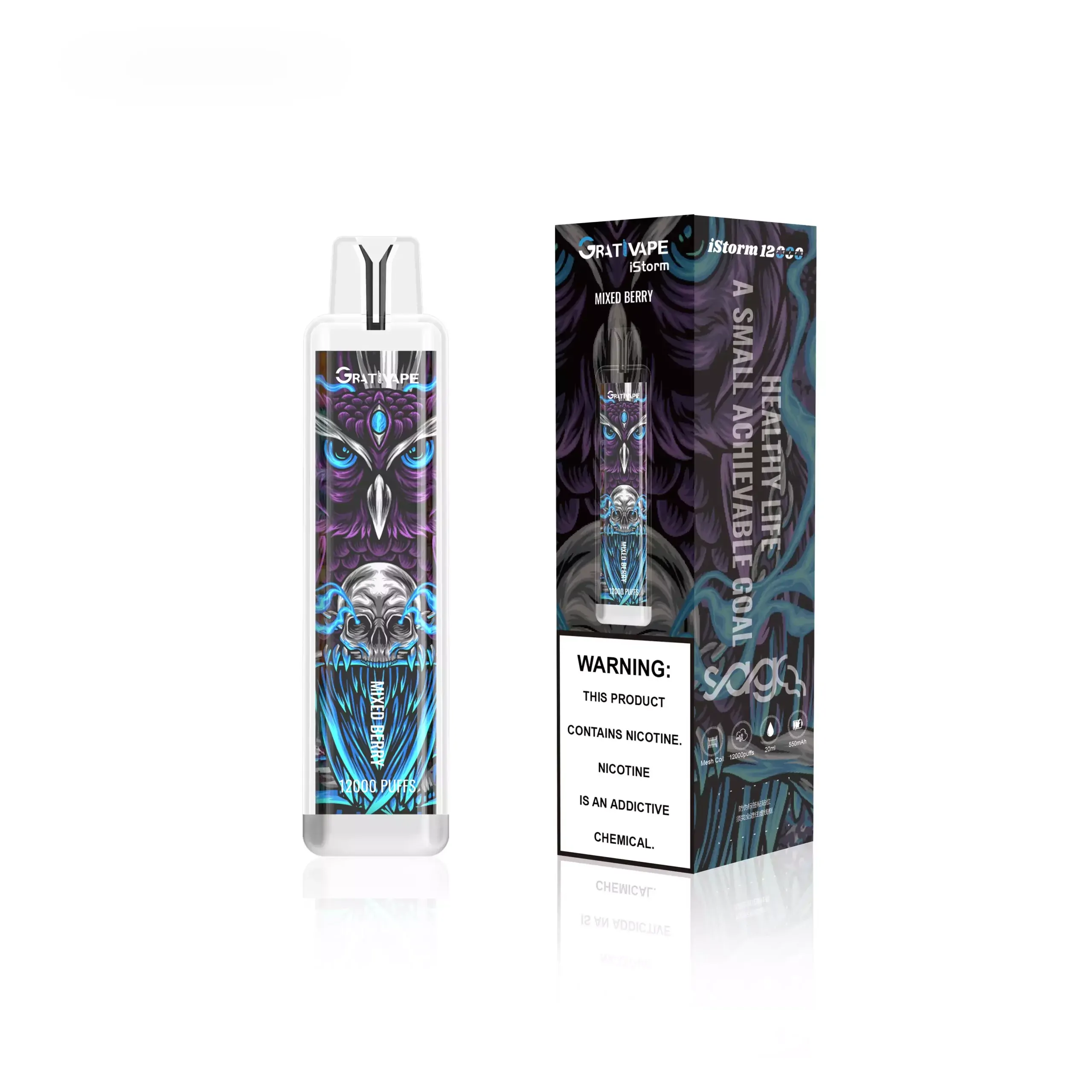 Grativape iStorm 12000 Züge – Wiederaufladbare Einweg E-Zigarette mit LED, 0/2/3/5% Nikotin, Großhandel & Bulk Buy, niedriger Nikotingehalt – Bild 3