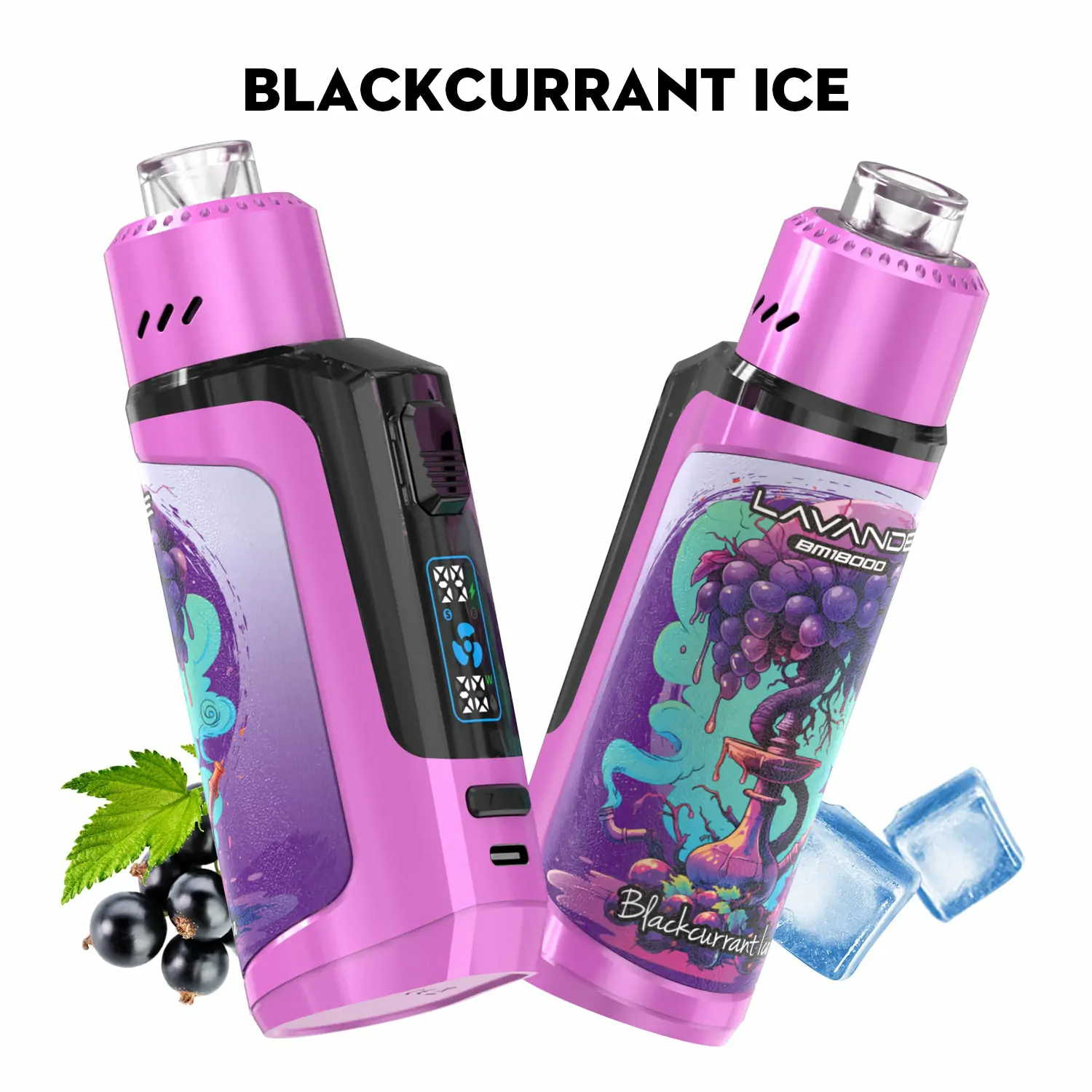 Lavande BM18000 Züge – Wiederaufladbare Einweg E-Zigarette mit Digitaldisplay, niedrigem Nikotingehalt, stylischem Design, Großhandel & Bulk kaufen – Bild 4