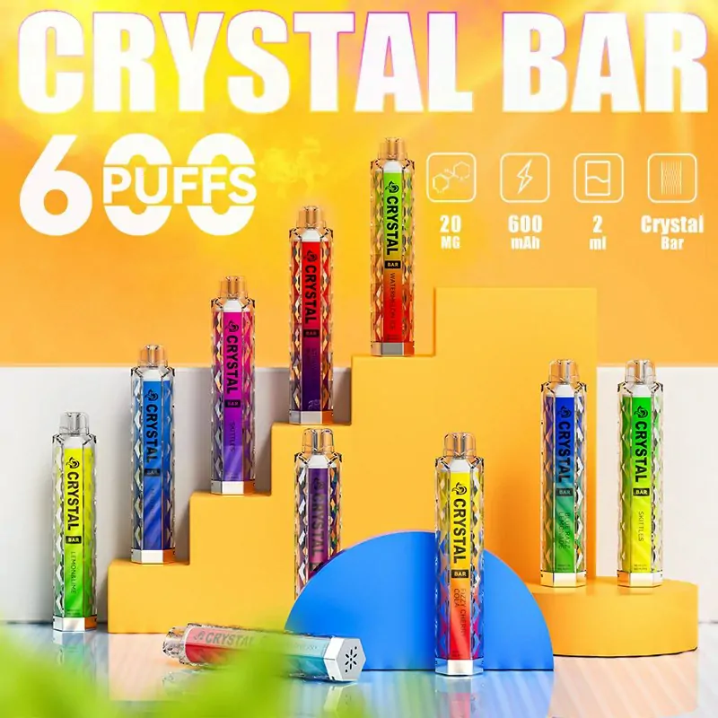 MYDE Crystal Bar 600 Züge Einweg E-Zigarette 2% Nikotin – Großhandel & Bulk Buy, verschiedene Geschmacksrichtungen, Vape Pen