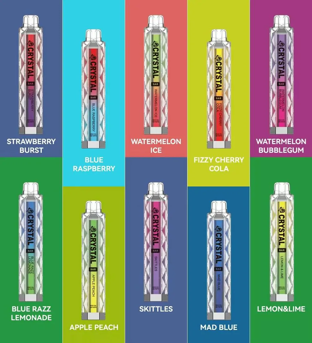 MYDE Crystal Bar 600 Züge Einweg E-Zigarette 2% Nikotin – Großhandel & Bulk Buy, verschiedene Geschmacksrichtungen, Vape Pen