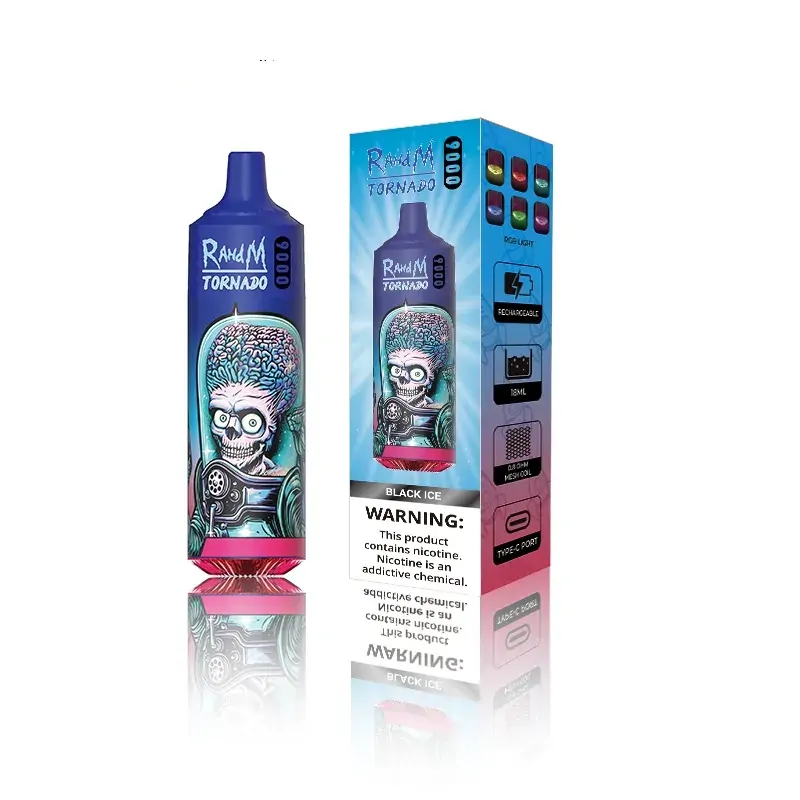 RahdM Tornado 9000 Züge 2% Niedriger Nikotingehalt Großhandel Mehrere Geschmacksrichtungen Wiederaufladbare Einweg-E-Zigaretten Pen – Bild 3