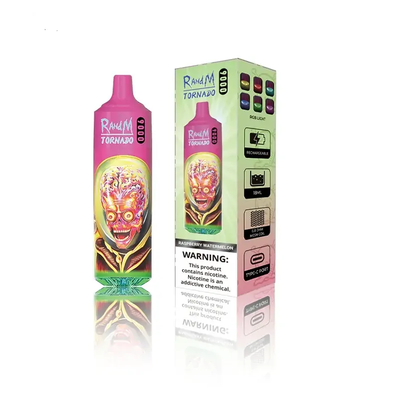 RahdM Tornado 9000 Züge 2% Niedriger Nikotingehalt Großhandel Mehrere Geschmacksrichtungen Wiederaufladbare Einweg-E-Zigaretten Pen – Bild 2