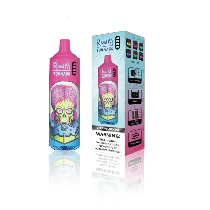 RahdM Tornado 9000 Züge 2% Niedriger Nikotingehalt Großhandel Mehrere Geschmacksrichtungen Wiederaufladbare Einweg-E-Zigaretten Pen – Bild 11
