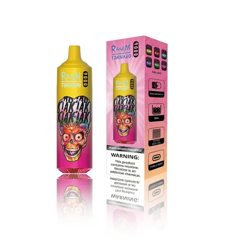 RahdM Tornado 9000 Züge 2% Niedriger Nikotingehalt Großhandel Mehrere Geschmacksrichtungen Wiederaufladbare Einweg-E-Zigaretten Pen – Bild 10