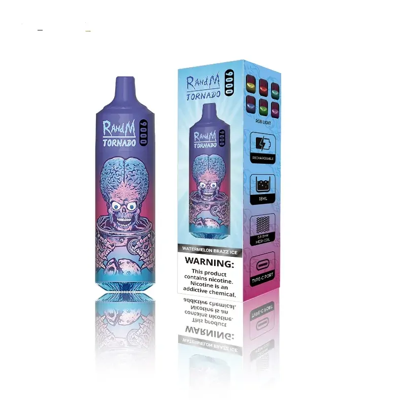 RahdM Tornado 9000 Züge 2% Niedriger Nikotingehalt Großhandel Mehrere Geschmacksrichtungen Wiederaufladbare Einweg-E-Zigaretten Pen – Bild 9