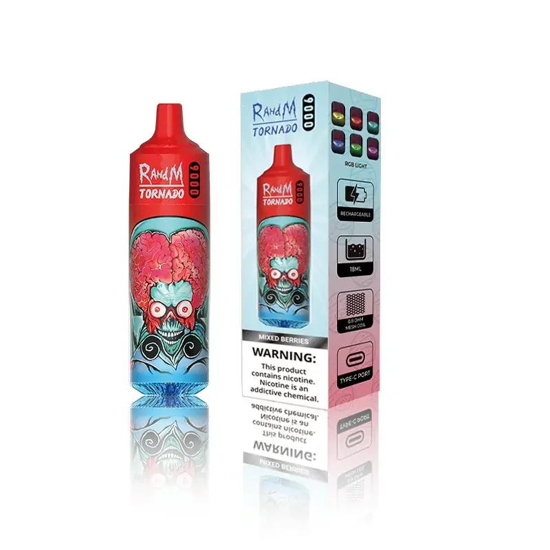 RahdM Tornado 9000 Züge 2% Niedriger Nikotingehalt Großhandel Mehrere Geschmacksrichtungen Wiederaufladbare Einweg-E-Zigaretten Pen – Bild 8