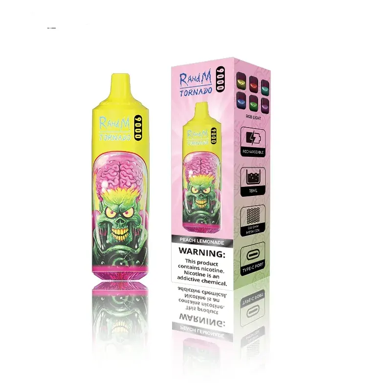 RahdM Tornado 9000 Züge 2% Niedriger Nikotingehalt Großhandel Mehrere Geschmacksrichtungen Wiederaufladbare Einweg-E-Zigaretten Pen – Bild 6