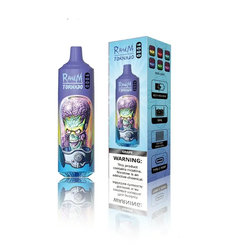 RahdM Tornado 9000 Züge 2% Niedriger Nikotingehalt Großhandel Mehrere Geschmacksrichtungen Wiederaufladbare Einweg-E-Zigaretten Pen – Bild 4