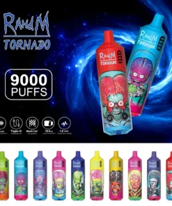 RahdM Tornado 9000 Züge 2% Niedriger Nikotingehalt Großhandel Mehrere Geschmacksrichtungen Wiederaufladbare Einweg-E-Zigaretten Pen