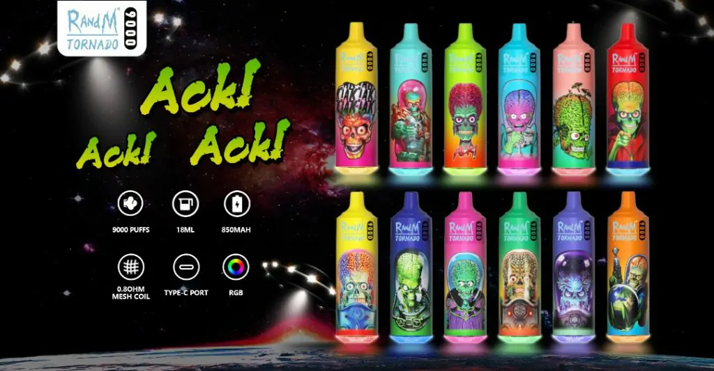 RandM Tornado 9000 Züge Einweg Vape mit RGB-Licht – 0%, 2%, 3%, 5% Nikotin – Großhandel & Bulk kaufen