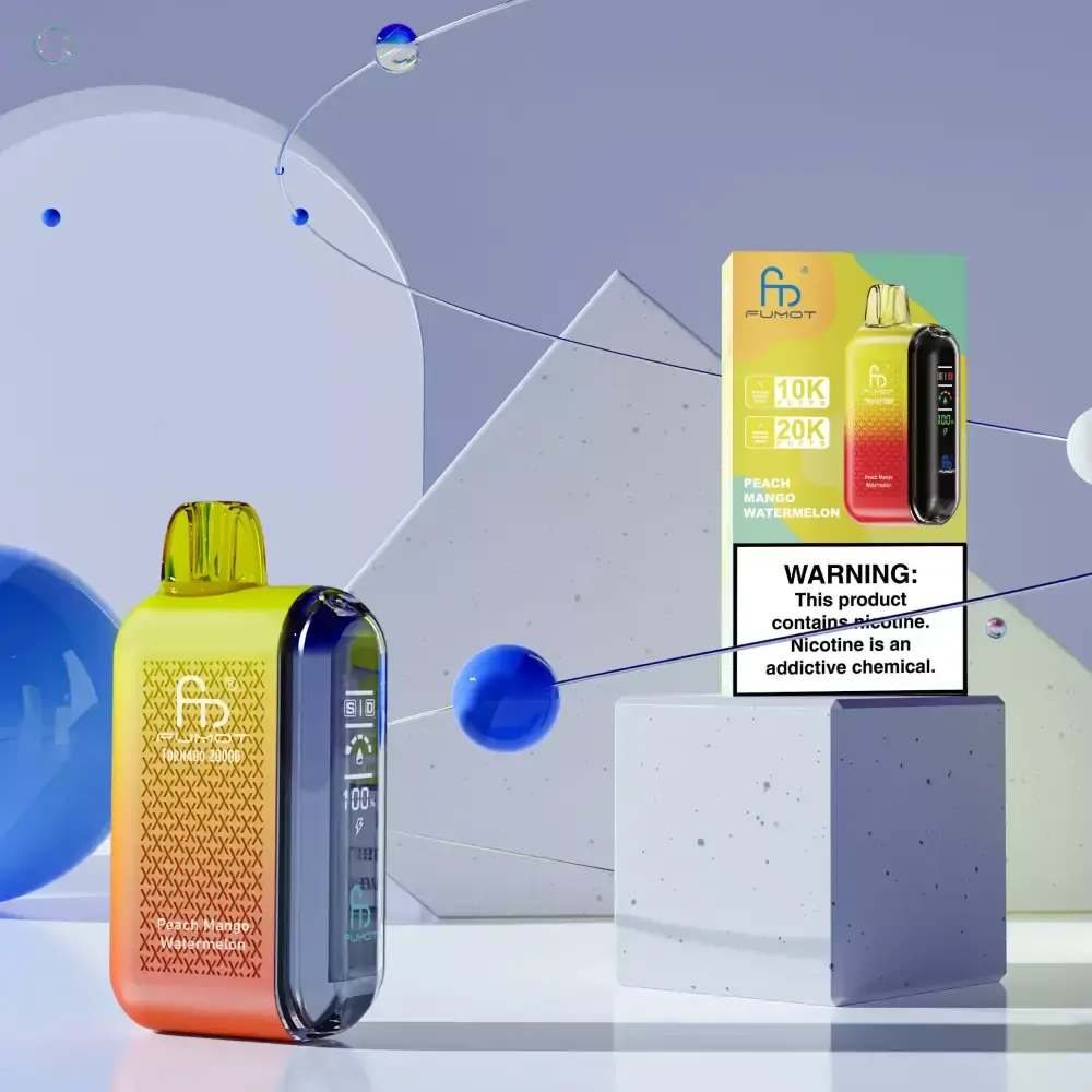 RandM Fumot Tornado 20000 Züge – Wiederaufladbarer Einweg Vape mit Dual Mesh Coil, Digitaldisplay, 0%/2%/3%/5% Nikotin, große Auswahl an Geschmacksrichtungen, Bulk & Großhandel