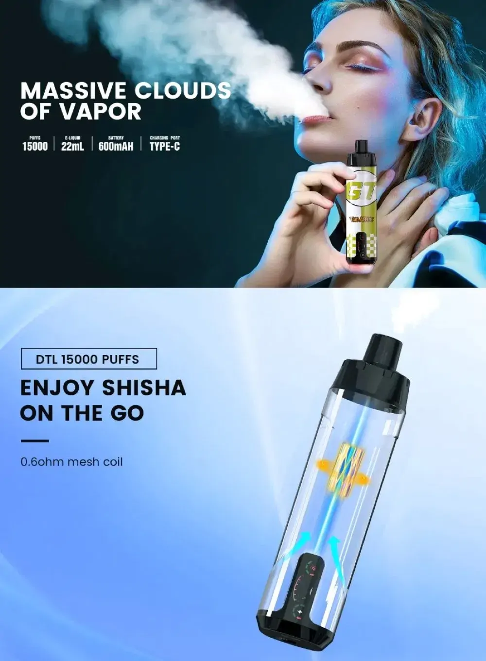 SFOG GT BAR 15000 Züge Einweg-Dampfer Großhandel - Tragbar und Wiederaufladbar