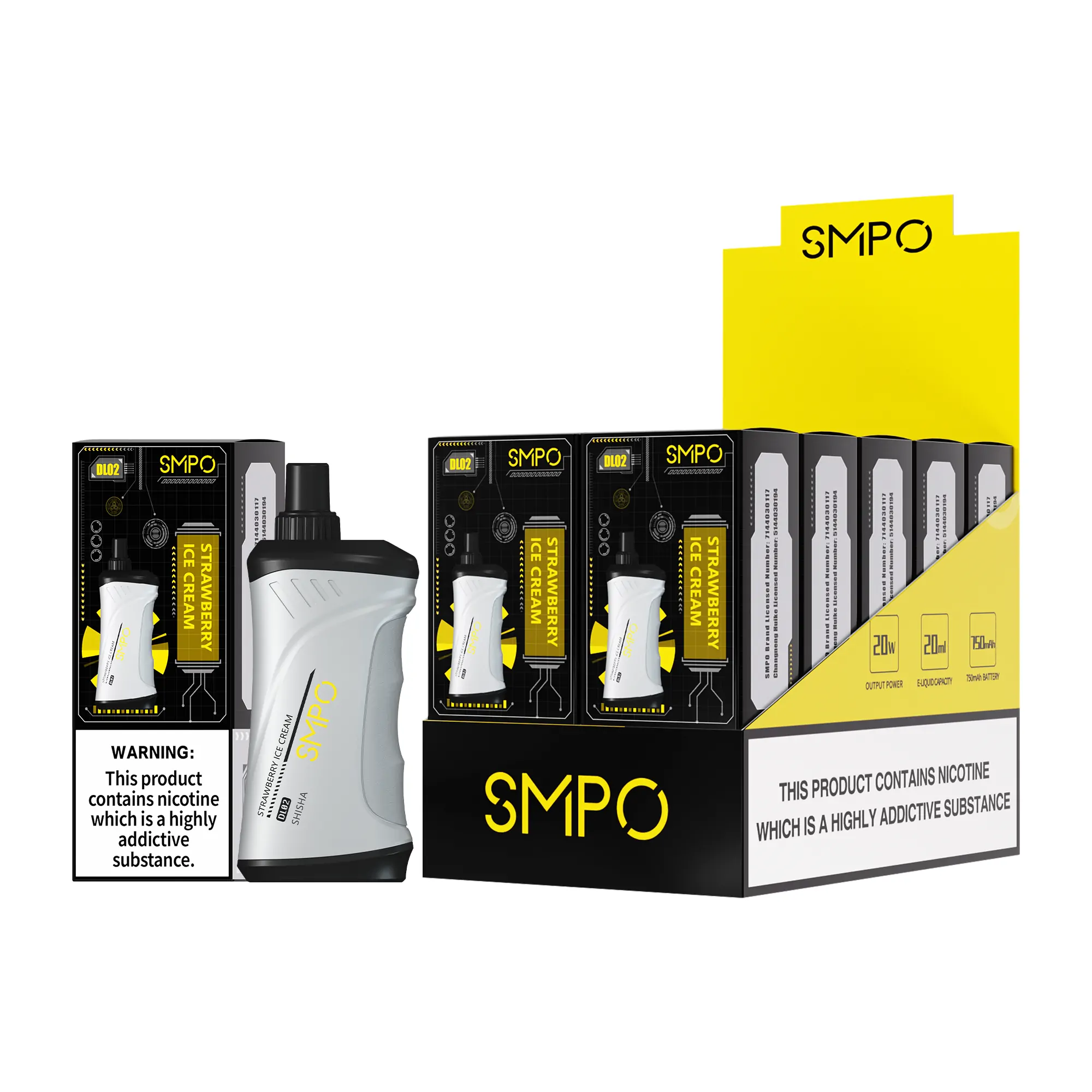 SMPO DL02 10000 Züge – Wiederaufladbare Einweg E-Zigarette mit CRUX Dry-Burn-Schutz, 1% Nikotin, Großhandel & Bulk Buy – Bild 7