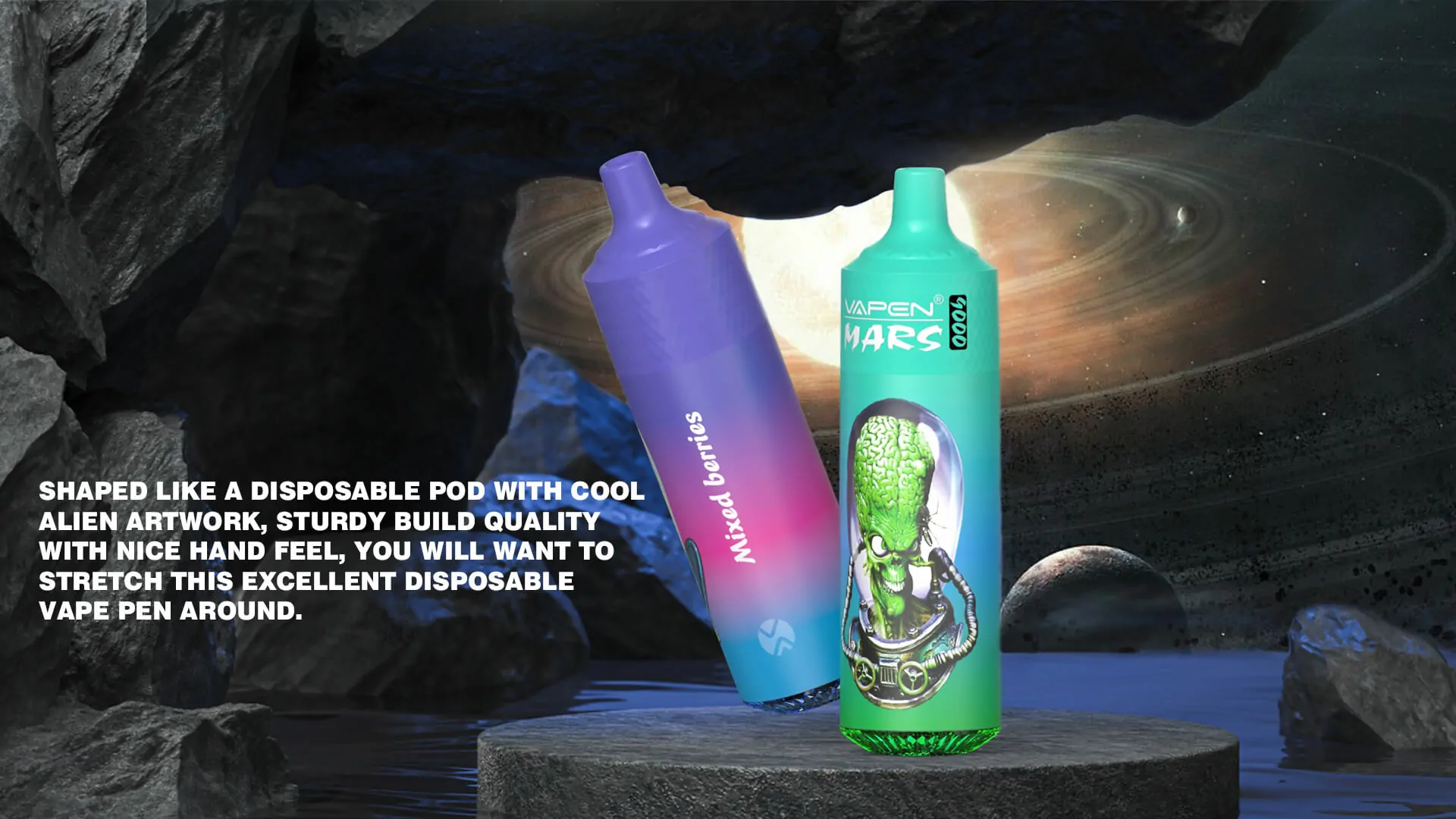 VAPEN Mars 9000 Züge – Wiederaufladbare Einweg E-Zigarette mit LED-Farblicht, 0%/2%/5% Nikotin, große Auswahl an Geschmacksrichtungen, Bulk & Großhandel