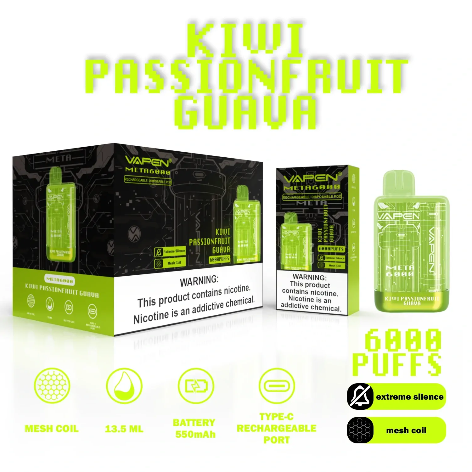 VAPEN Meta 6000 Züge 2% 5% – Wiederaufladbare Einweg E-Zigarette im Großhandel, niedriger Nikotingehalt, 10 Geschmacksrichtungen, Bulk Buy für Händler – Bild 5