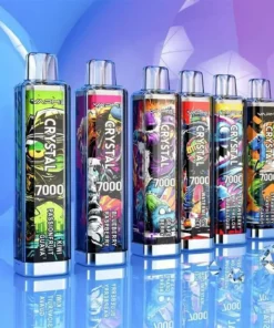 VAPME CRYSTAL 7000 Züge 2% und 5% Nikotin 30 Geschmacksrichtungen Aufladbarer Großhandel Wegwerf-Vapes