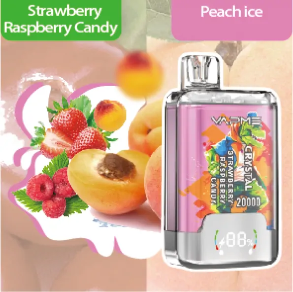 VAPME Crystal 20000 Züge Doppelgeschmack LED-Display 2% Nikotin Wiederaufladbar Leicht Tragbar Einweg E-Zigarette Großhandel – Bild 3