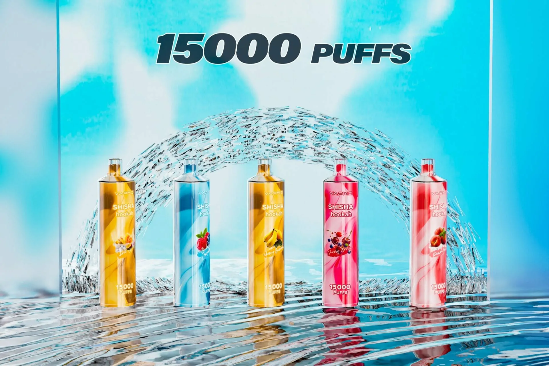 VAPME SHISHA Hookah 15000 Züge 0% 2% Nikotin 24 Geschmacksrichtungen Wiederaufladbar Großhandel Einweg-E-Zigaretten